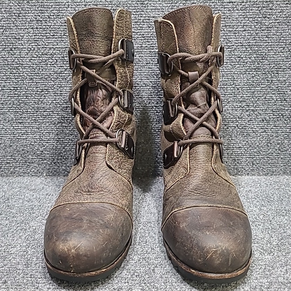Sorel Joan of Arctic Wedge Lace Up Leather Boots Brown Womens Size 9.5 / EU 40.5 - Picture 3 of 13